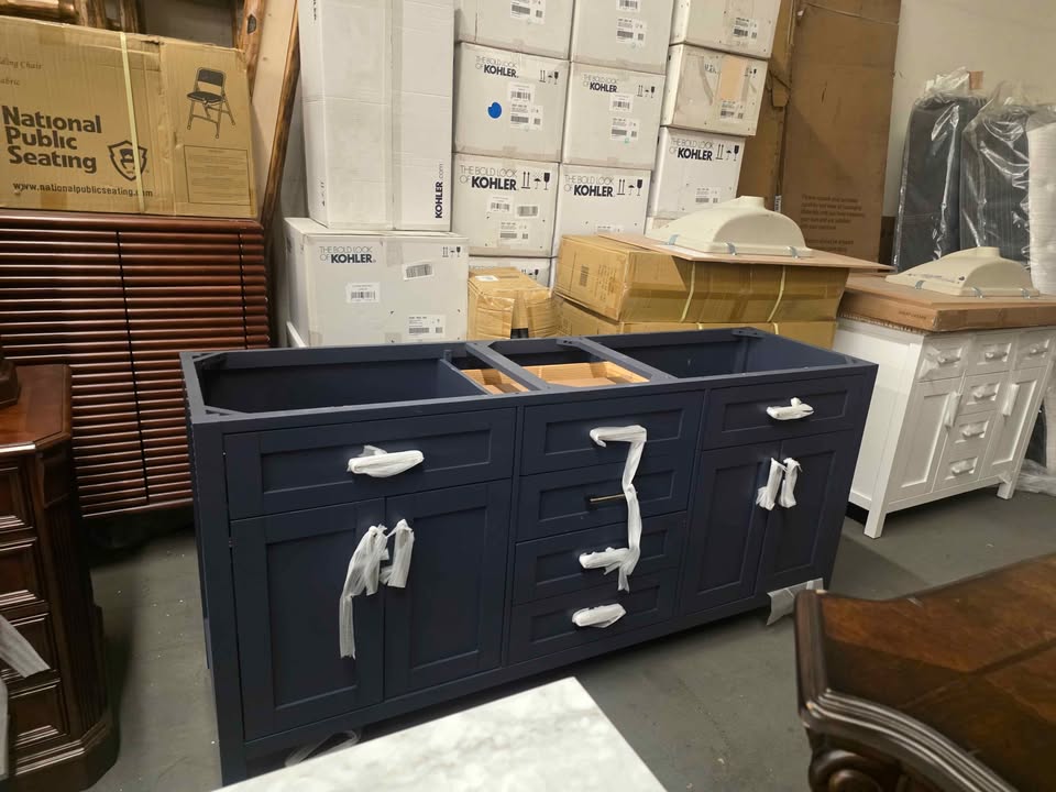 OVE Decors Lakeview 72" Bath Vanity in Blue ( 2 sinks with Top Broken ) - Image 6