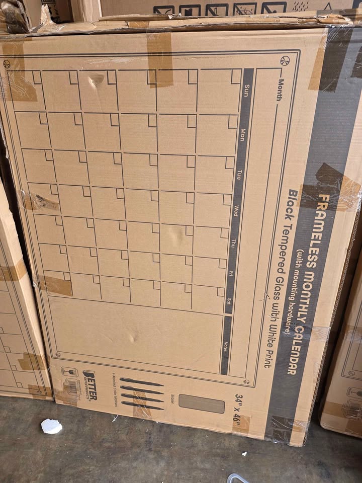Real Glass Dry Erase Monthly Calendar, Giant Size 34" x 46", Tempered Glass Surface, Frameless Wall - Image 7