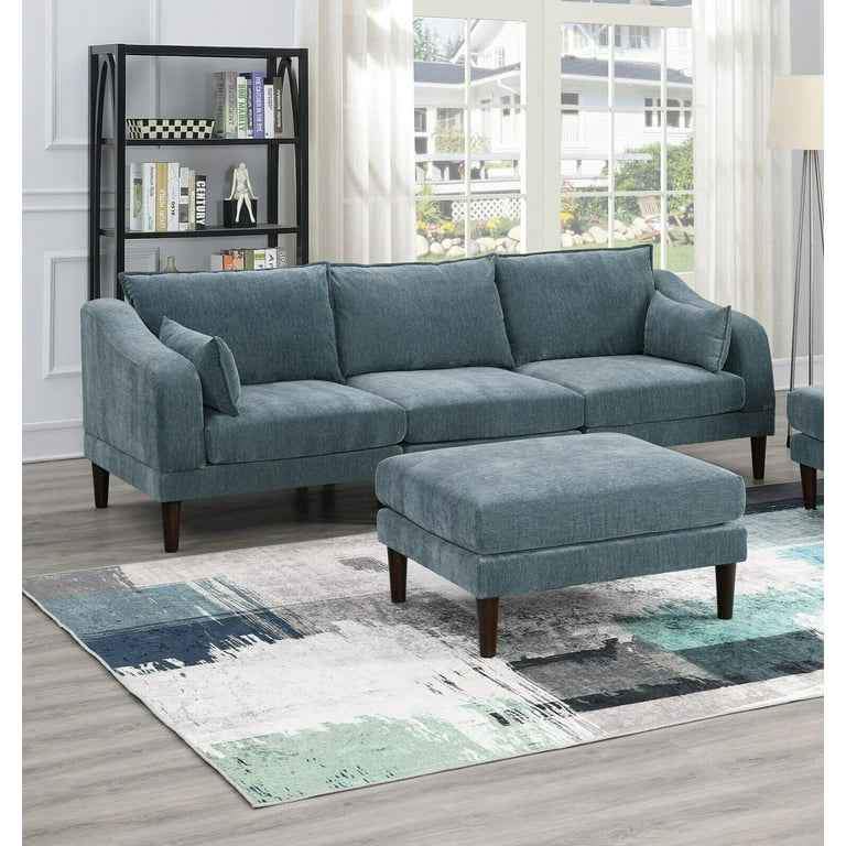 Living Room Classic 6pc Modular Sofa and Loveseat, Ottoman Mineral Morgan