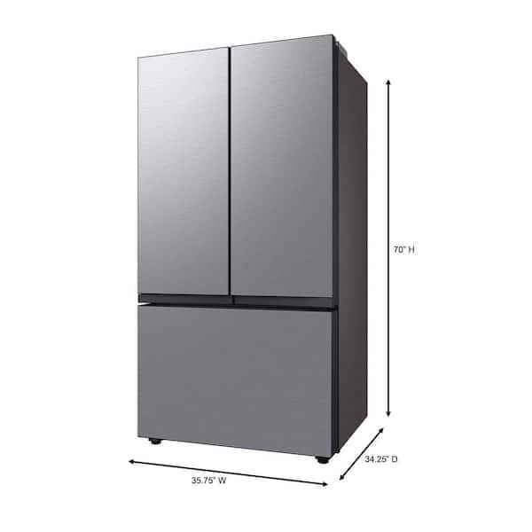 Bespoke 30 cu. ft. 3-Door French Door Smart Refrigerator with Beverage Center in Stainless Steel, St - Image 3