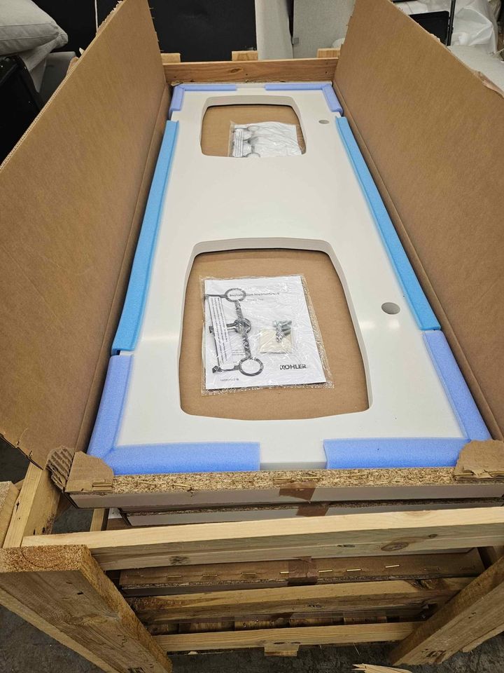 Silestone 61" quartz vanity top with two rectangular cutouts for Carillon sinks - Image 3