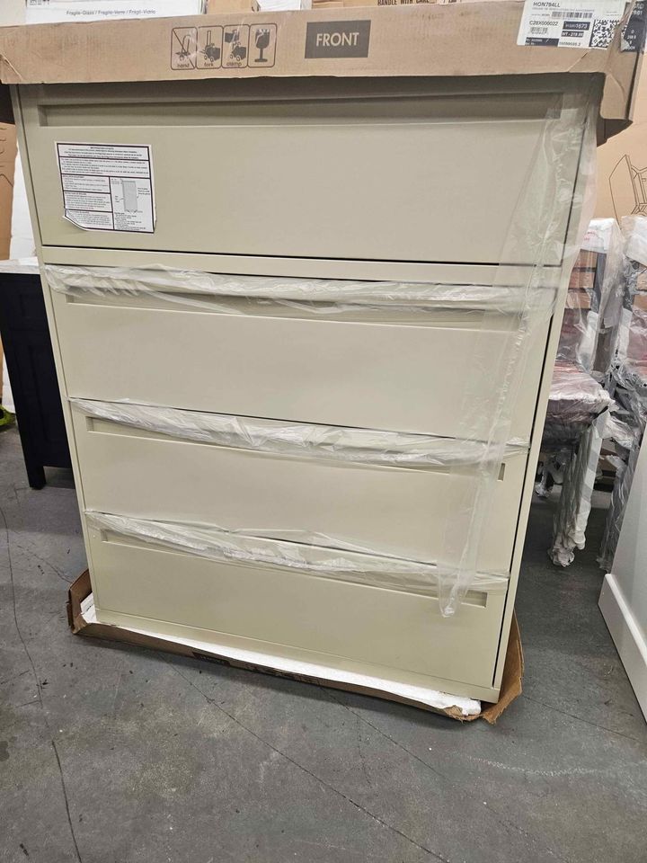 HON Brigade 700 Series 4-Drawer Lateral File Cabinet ( Slight Dent on the back ) - Image 2