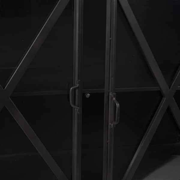 Mercana Poppy I Black Metal With Glass Door Sideboard - Image 2