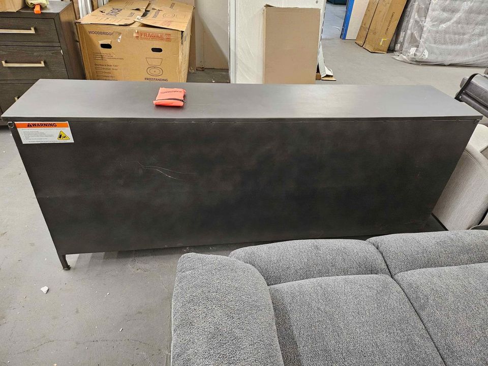Mercana Poppy I Black Metal With Glass Door Sideboard - Image 9