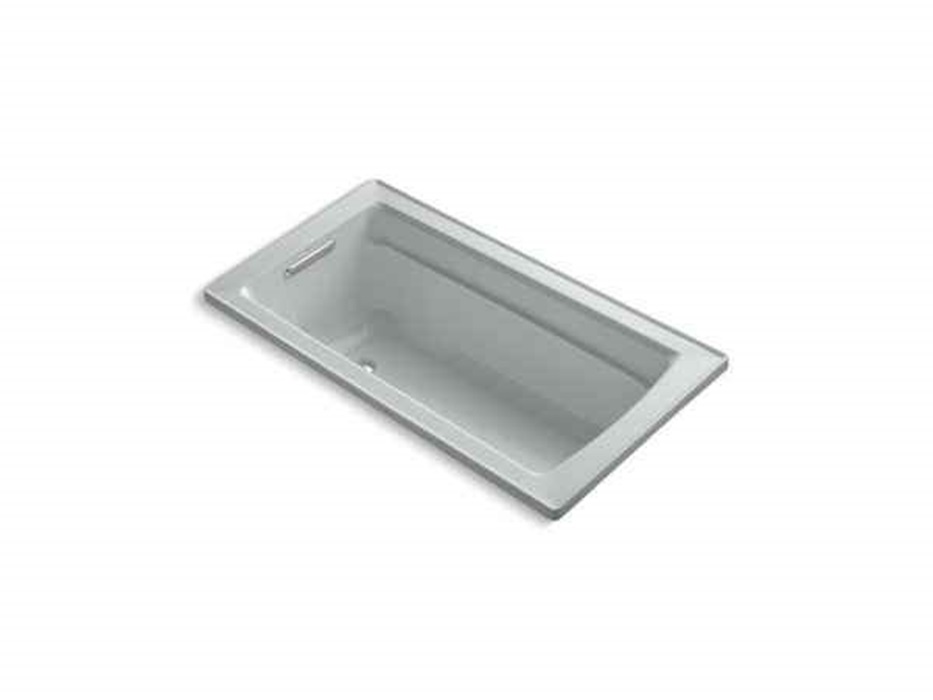 60" x 32" drop-in bath with Bask heated surface. Ice Gray