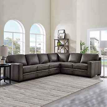Luca 4-piece Top Grain Leather Sectional