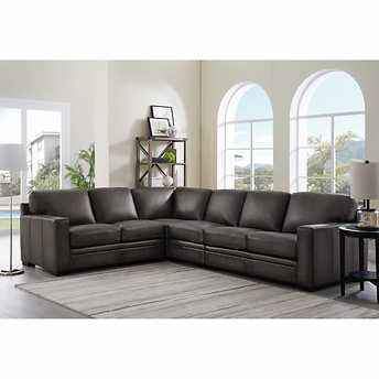 Luca 4-piece Top Grain Leather Sectional - Image 2