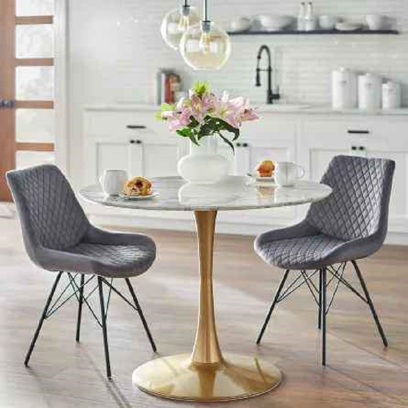 Kavitt Round Dining Table - Angelo:Home ( Color White | Gold ) - Image 4