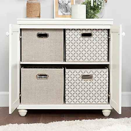 South Shore Hopedale 2-Door Storage Cabinet, 1 Fixed Shelf, 1 Adjustable Shelf, White Wash - Image 2
