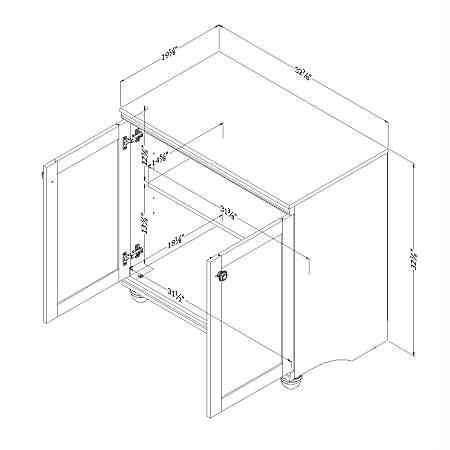 South Shore Hopedale 2-Door Storage Cabinet, 1 Fixed Shelf, 1 Adjustable Shelf, White Wash - Image 5