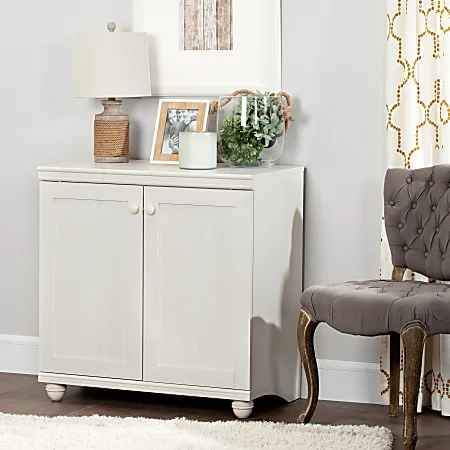South Shore Hopedale 2-Door Storage Cabinet, 1 Fixed Shelf, 1 Adjustable Shelf, White Wash - Image 6