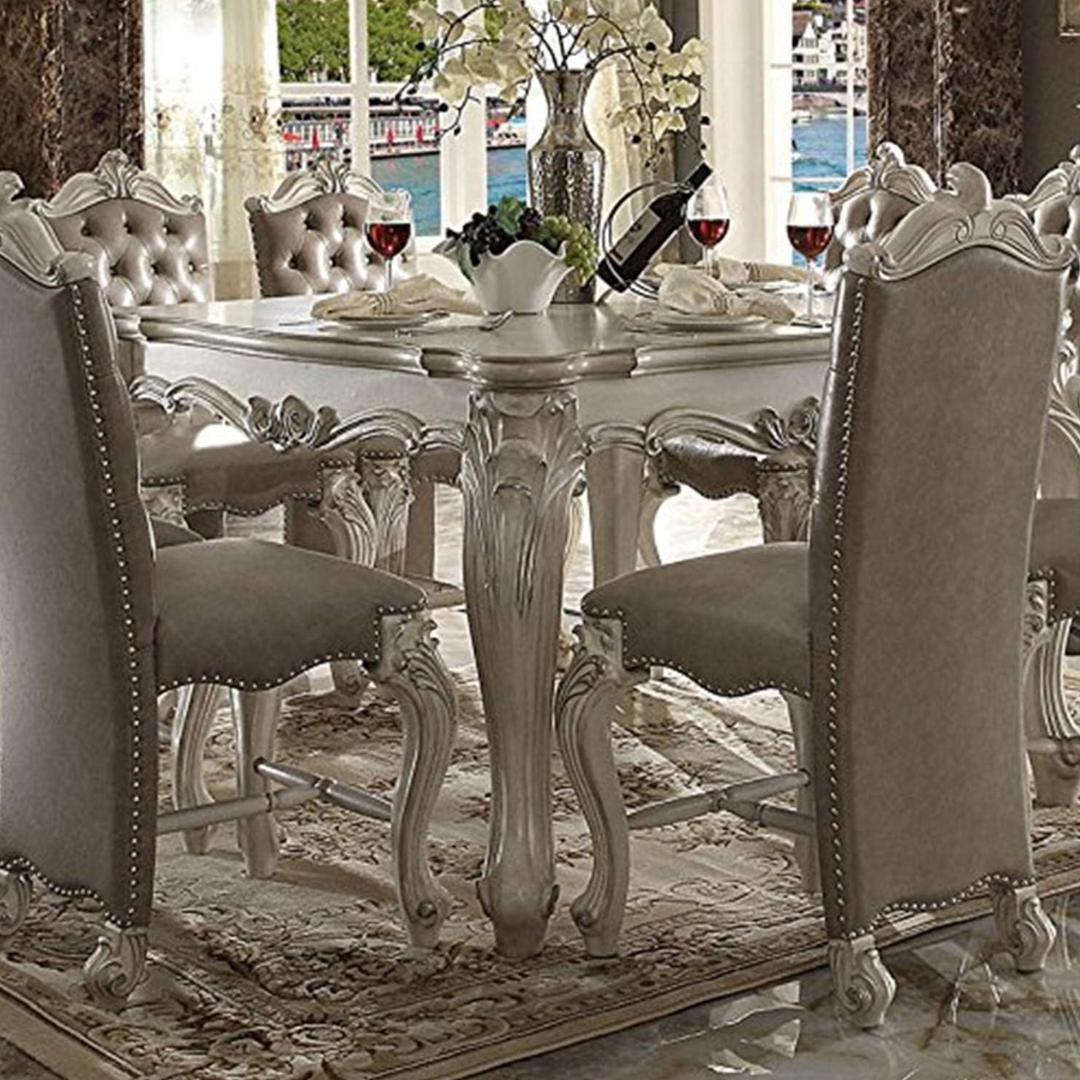Acme Versailles Wooden Counter Height Table in Bone White ( Table Only ) - Image 2