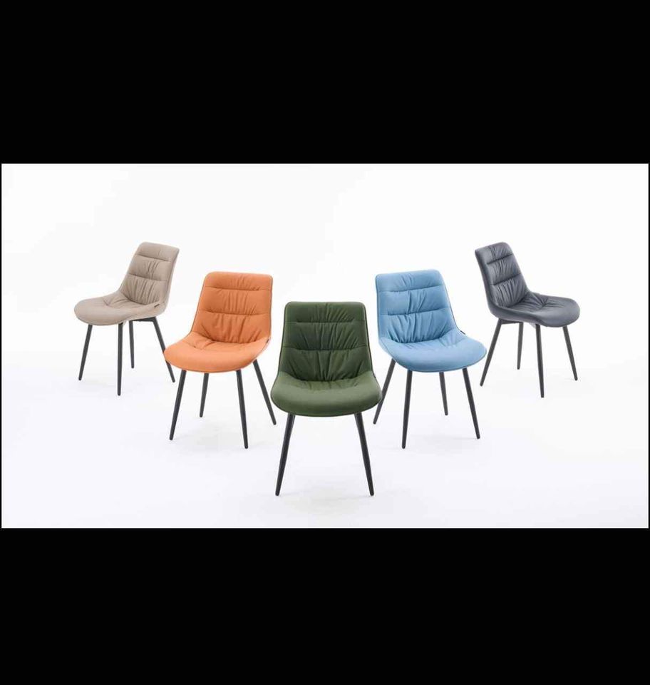 YOUTASTE Dining Chairs Set of 2 Mid Century Modern Upholstered Leather Kitchen Chairs Soft Padded - Image 8