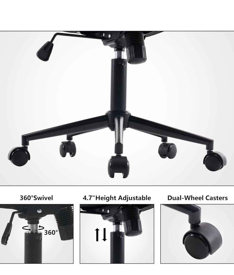 YOUTASTE Office Chair Armless Desk Chair with Wheels, Comfortable Upholstered Computer Task Chairs - Image 5