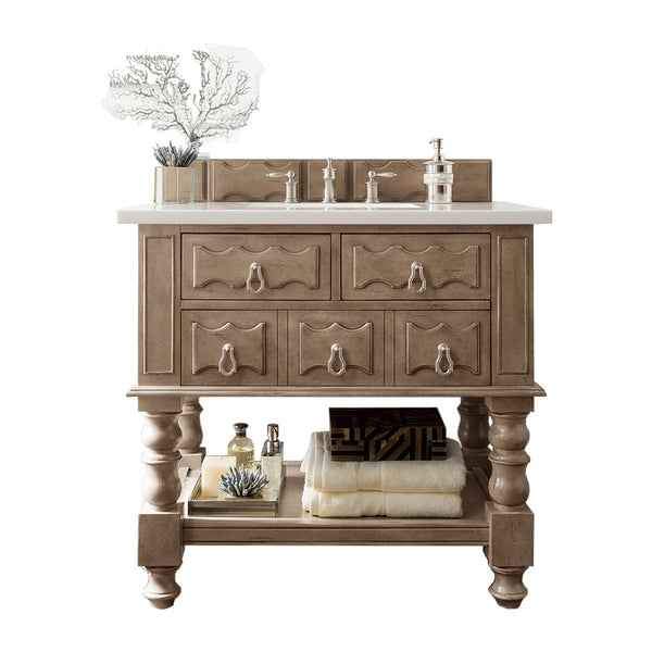 James Martin Castilian 36" Single Vanity, Empire Gray with 3 CM Top ( Retails $2500 )