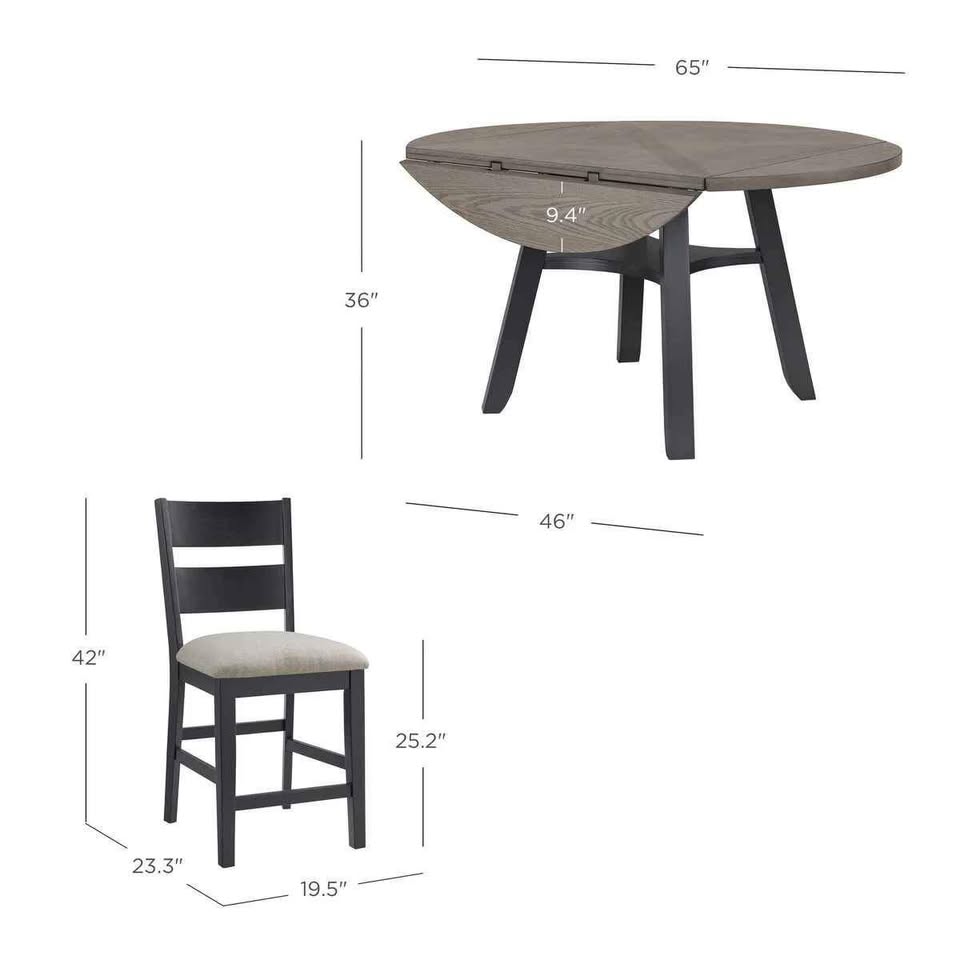 Easton 7-piece Square to Round Counter Height Dining Set ( Slightly Scratched ) - Image 3