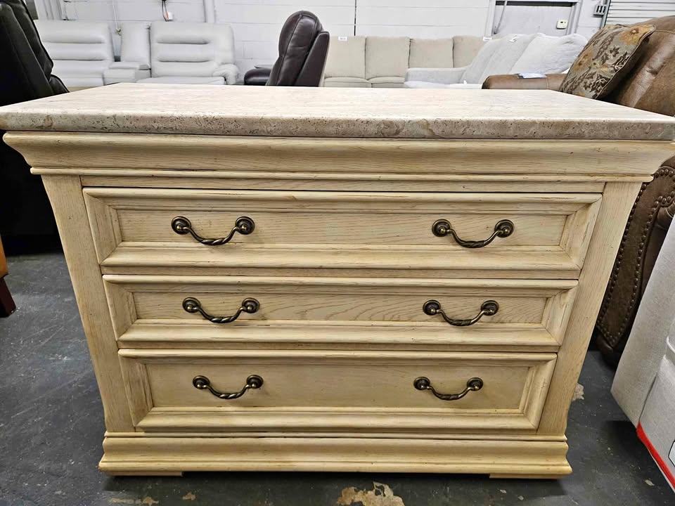 Bernhardt Furniture Large Natural Oak Stone Top Bachelor Chests