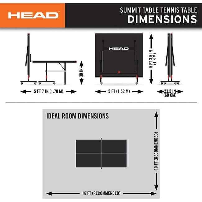HEAD Summit USA Indoor 18mm Table Tennis Table, Competition Grade Net with Playback Mode - Image 5