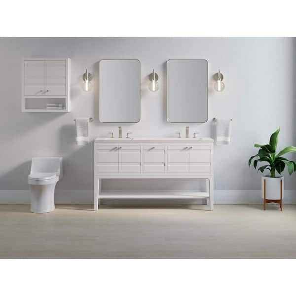 Helst 60" bathroom vanity cabinet with sinks and quartz top
