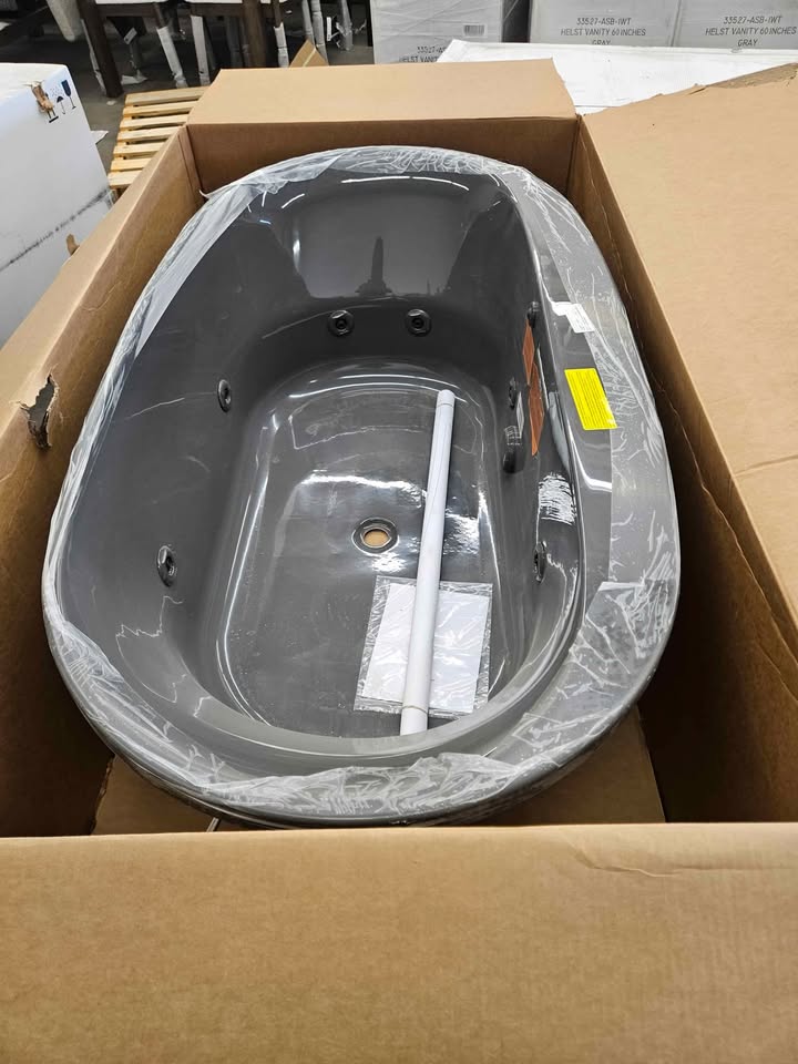 Kohler Underscore 66&quot; x 36&quot; drop-in heated whirlpool bath K-5716-JH-58 ( Thunder Grey ) - Image 7