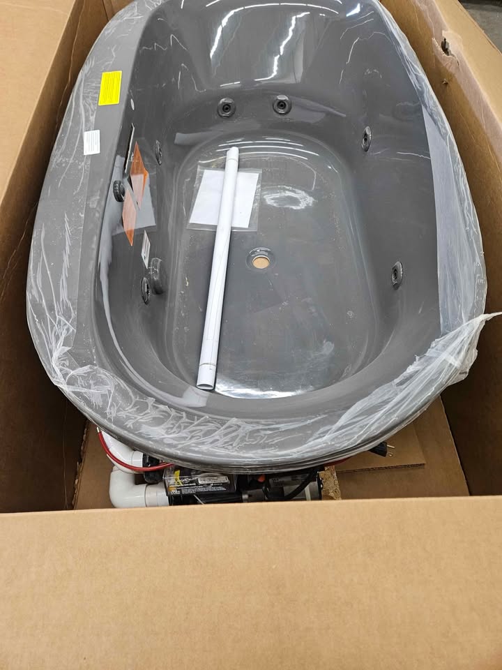 Kohler Underscore 66&quot; x 36&quot; drop-in heated whirlpool bath K-5716-JH-58 ( Thunder Grey ) - Image 9