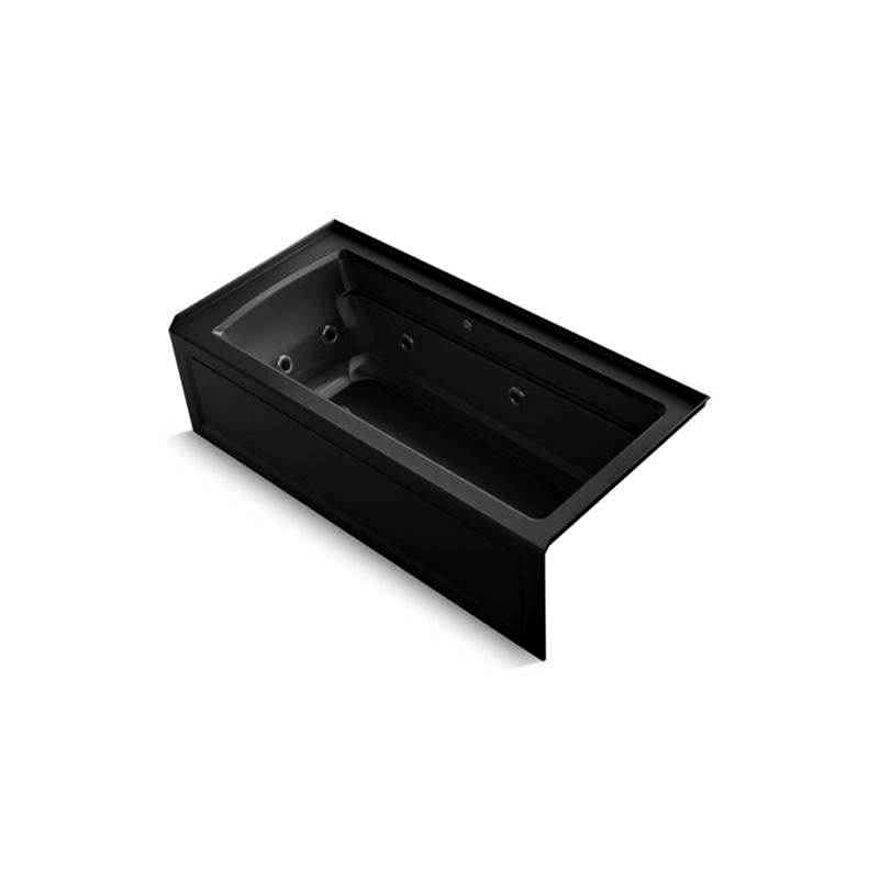 Kohler Archer 66'' x 32'' integral apron Heated BubbleMassage air bath and whirlpool with righthand