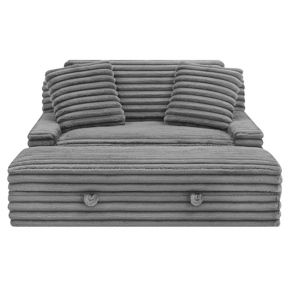Thomasville Wills Fabric Oversize Chair and Storage Ottoman - Image 4