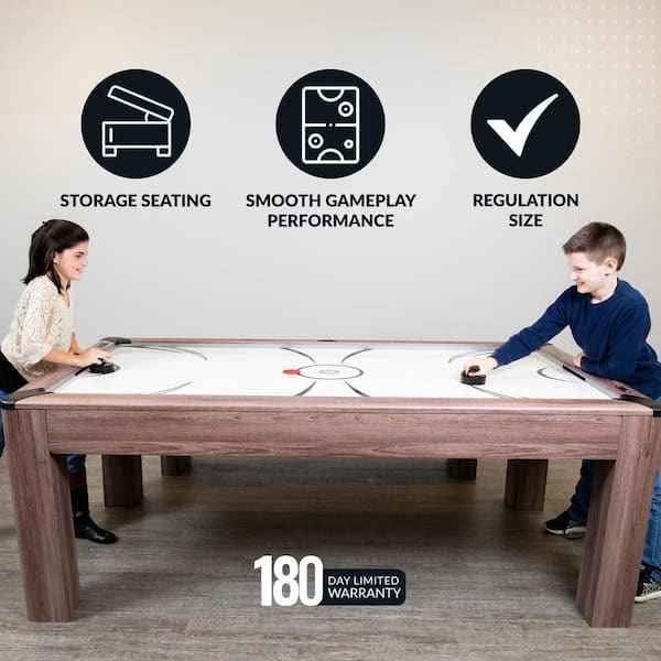 Driftwood 7 ft. Air Hockey Table Combo Set with Benches - Image 4