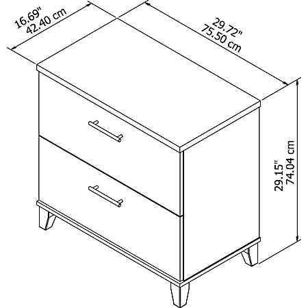 Bush Furniture Somerset 29-9/16"W x 21-13/16"D Lateral 2-Drawer File Cabinet, Maple Cross ( WC81480 - Image 6