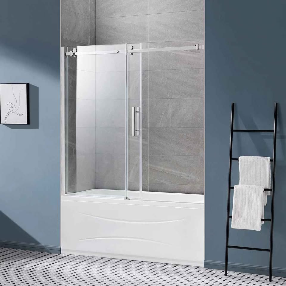 OVE Decors Kelsey 60" Tub Door ( Satin Nickel ) - Image 3