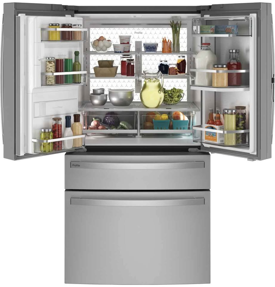 GE Profile ENERGY STAR 27.9 Cu. Ft. Smart Fingerprint Resistant 4-Door French-Door Refrigerator wi - Image 3