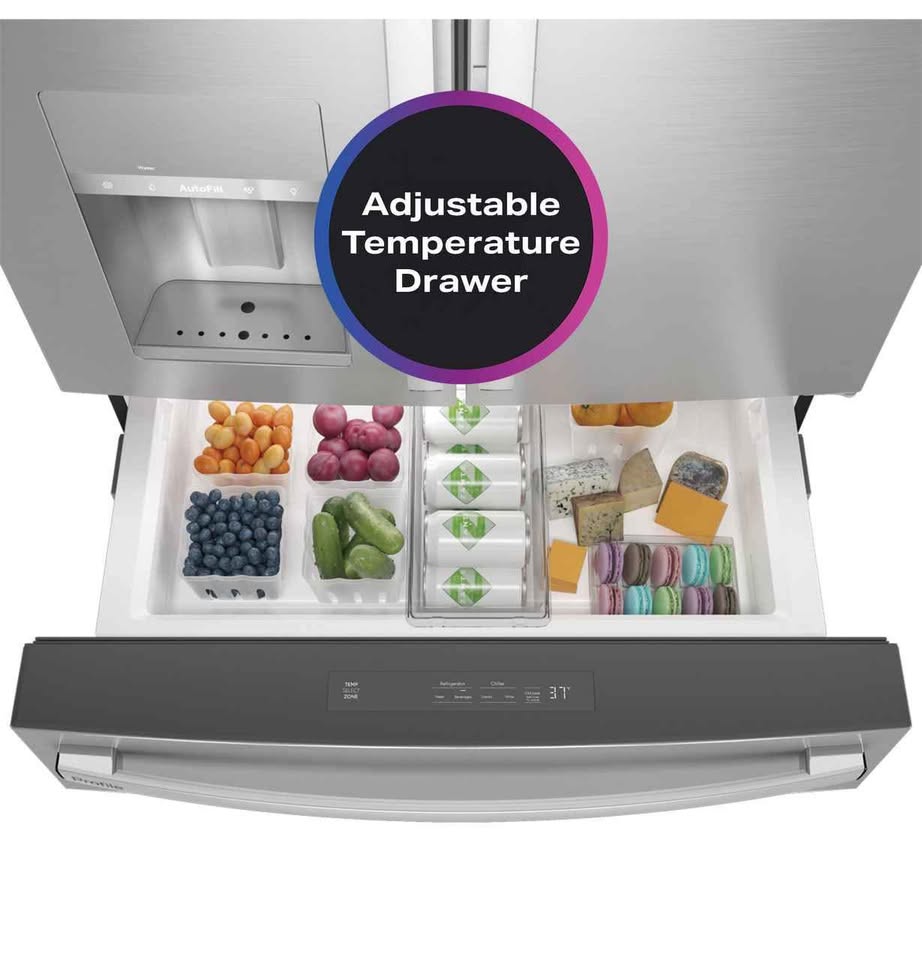 GE Profile ENERGY STAR 27.9 Cu. Ft. Smart Fingerprint Resistant 4-Door French-Door Refrigerator - Image 3