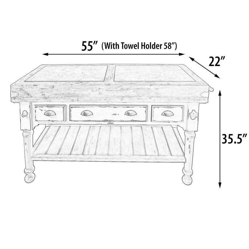 Nella Marble Top Kitchen Island - Image 4