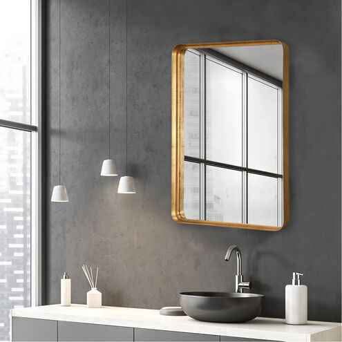 Crofton 40 X 30 inch Antiqued Gold Leaf Mirror - Image 7