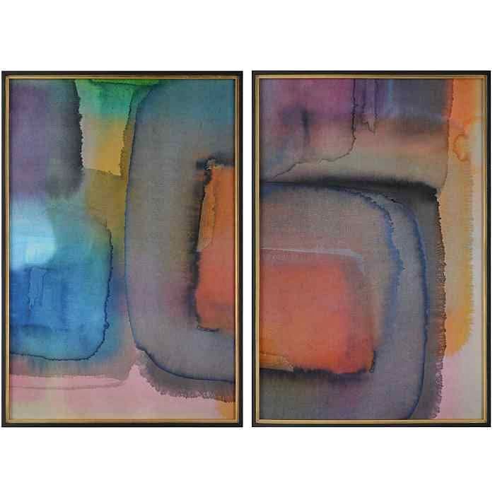 Uttermost Black Label Prismatic Framed Prints, S/2