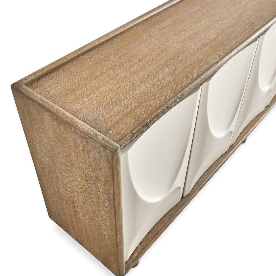 Black Label Swoosh 5 Door Cabinet ( Retails $5000.00 ) ( Cream ) - Image 4