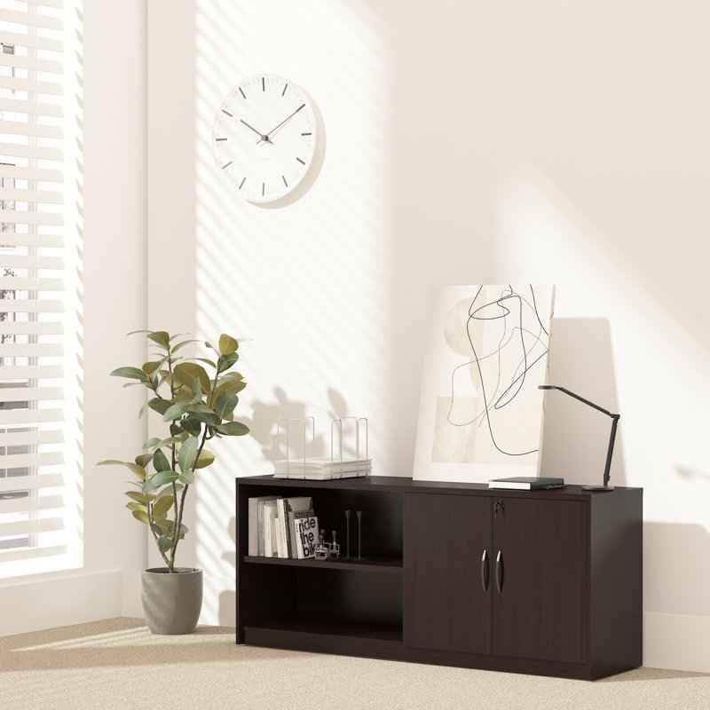 Espresso Negin Storage Side cabinet with Two Shelves ( Expresso )