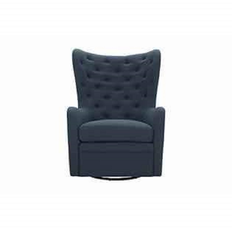 Stone & Beam Lessing Tufted Upholstered Glider, 32.7"W, Cadet Blue - Image 3