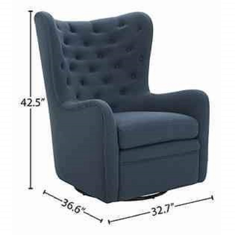 Stone & Beam Lessing Tufted Upholstered Glider, 32.7"W, Cadet Blue - Image 5