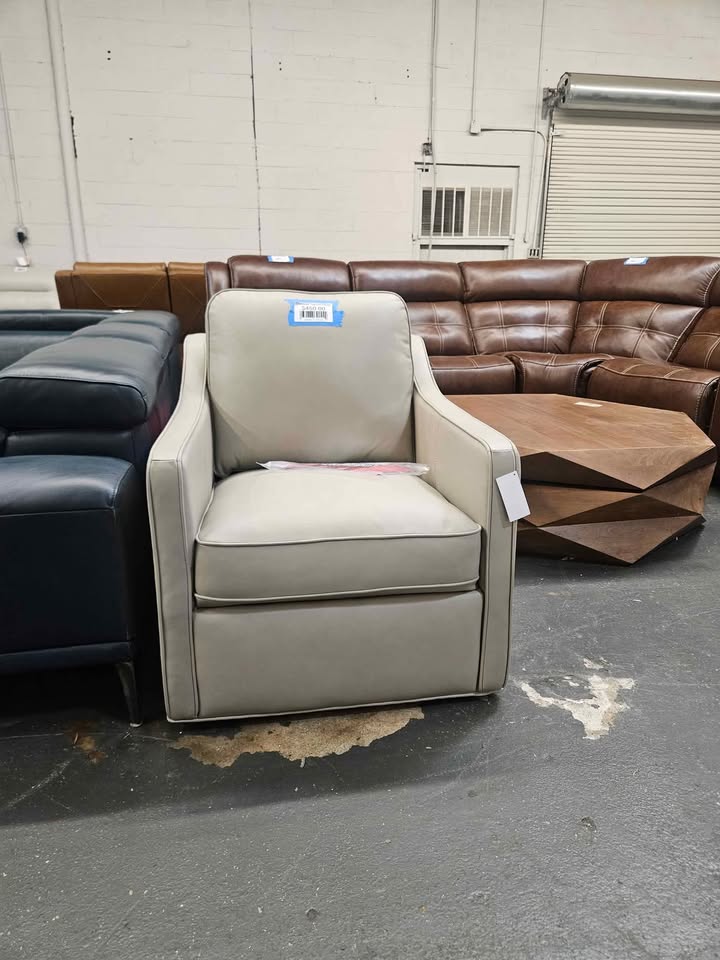 Concise Leather Swivel Chair - Image 5