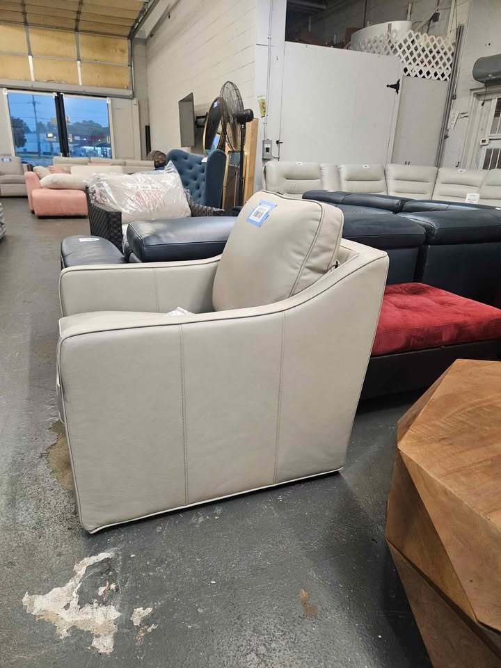 Concise Leather Swivel Chair - Image 6