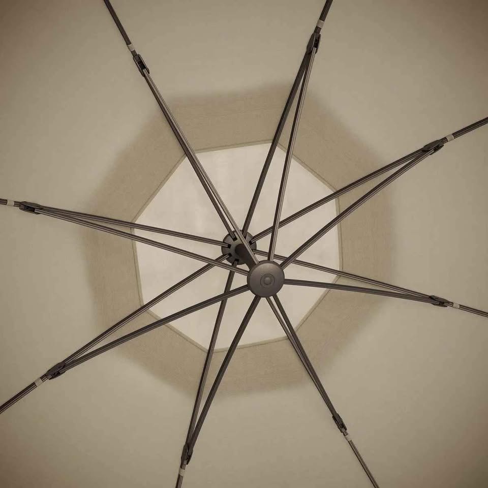 Seasons Sentry 11.5 ft. Round Side Mount Cantilever Umbrella ( Tan ) - Image 4