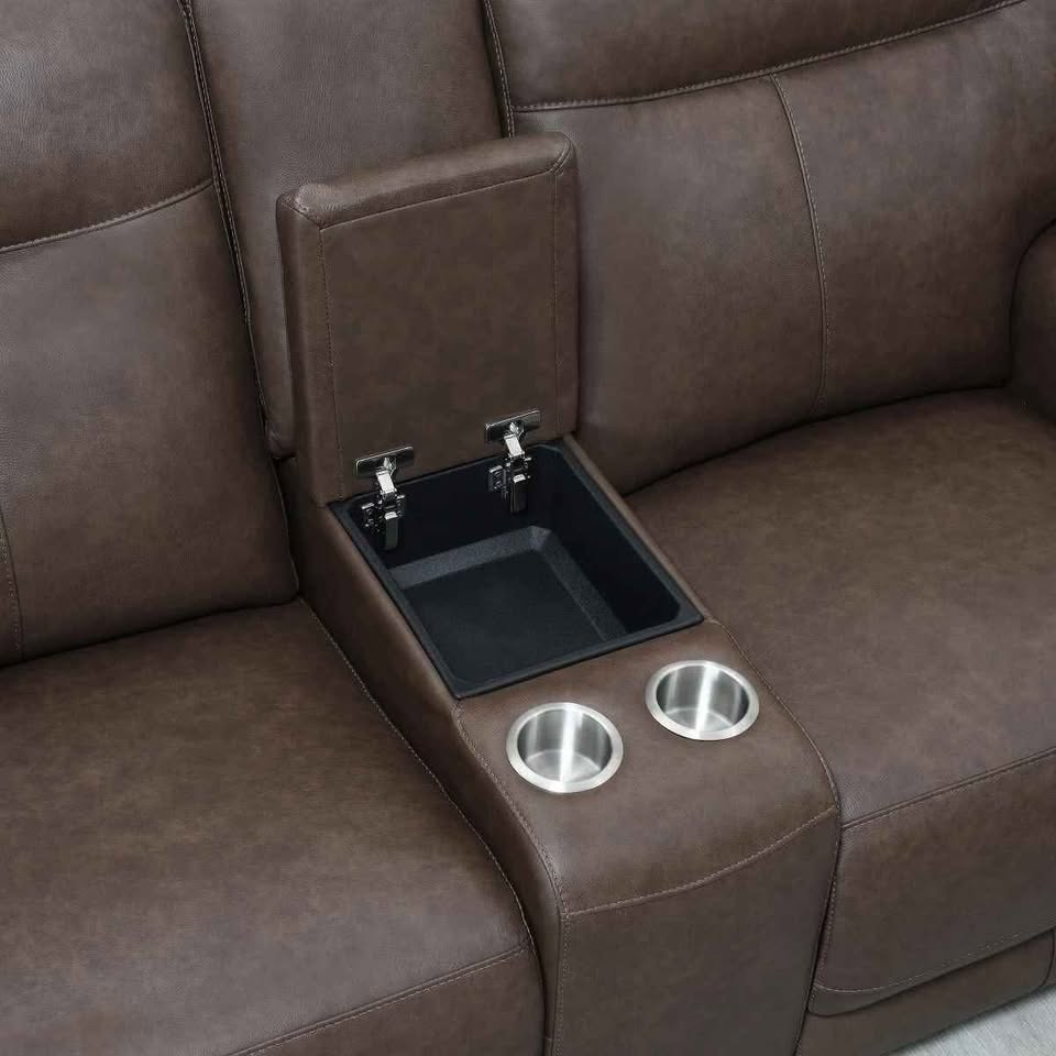 Atlas 3-piece Leather Power Reclining Sectional with Power Headrests - Image 4