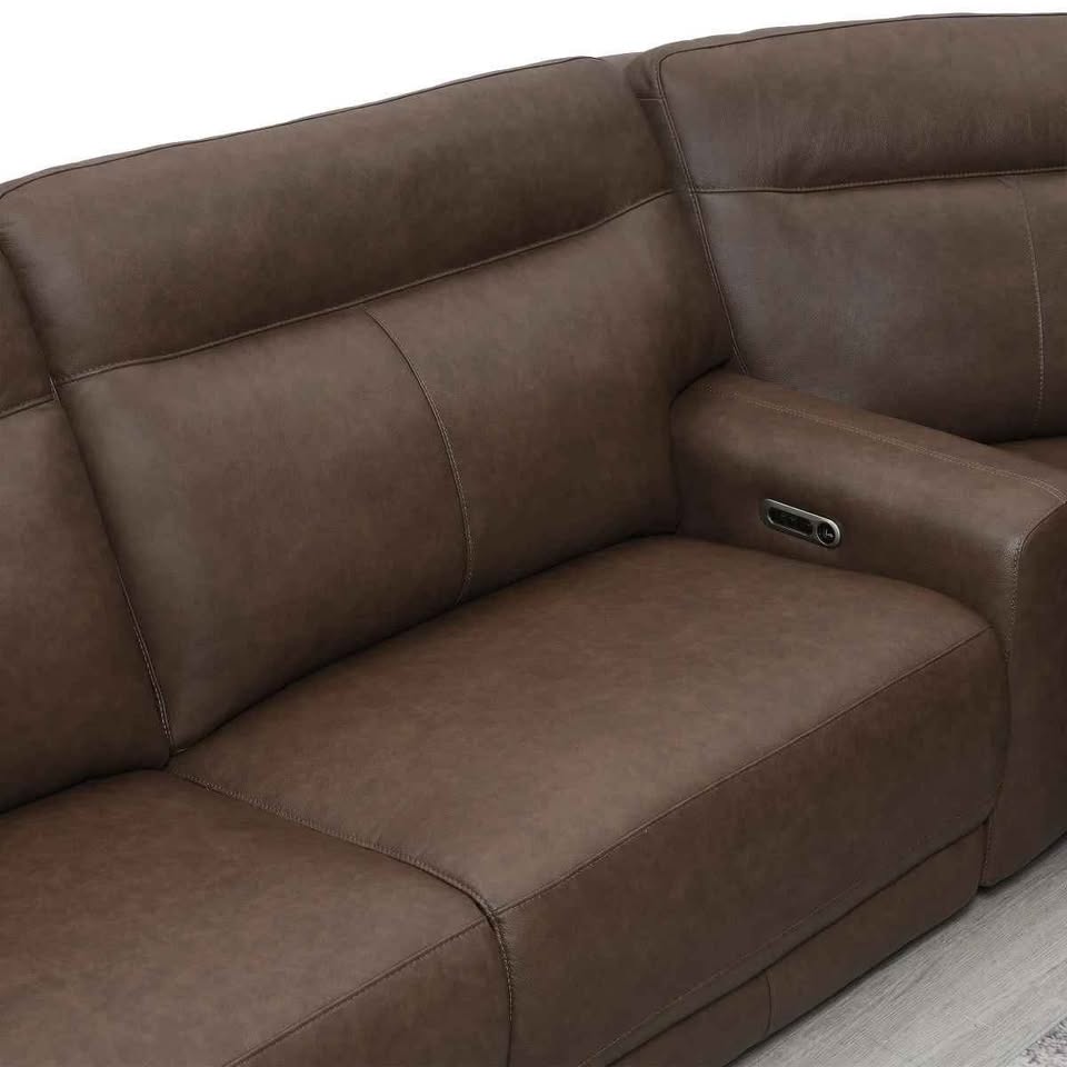 Atlas 3-piece Leather Power Reclining Sectional with Power Headrests - Image 5
