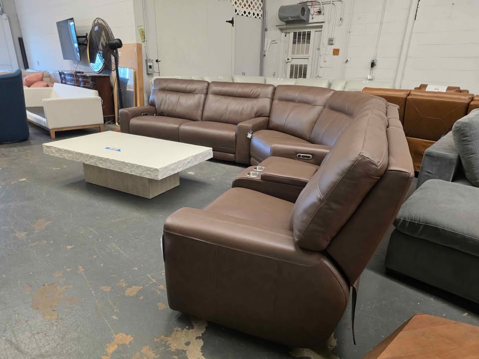 Atlas 3-piece Leather Power Reclining Sectional with Power Headrests - Image 8