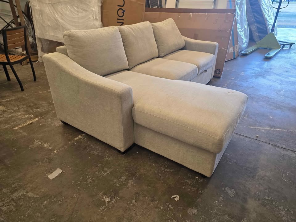 Coddle Aria Fabric Sleeper Sofa with Reversible Chaise and Storage, Beige - Image 8