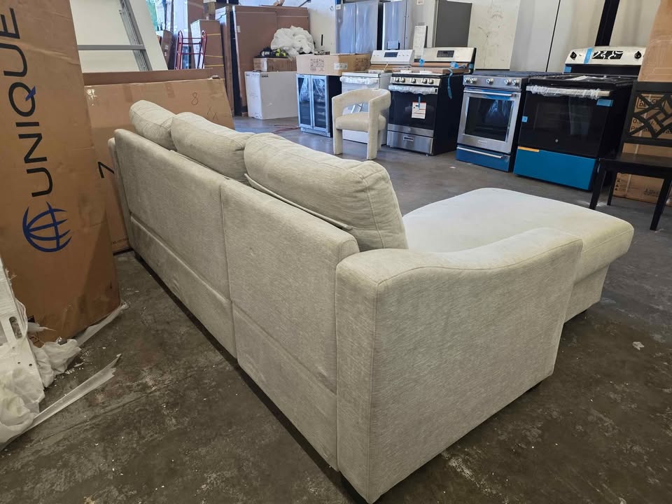 Coddle Aria Fabric Sleeper Sofa with Reversible Chaise and Storage, Beige - Image 9