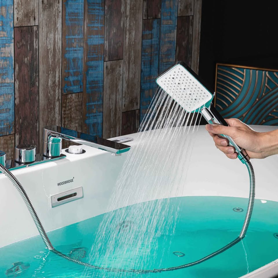 WOODBRIDGE 59" Whirlpool Water Jetted and Air Bubble Freestanding Heated Soaking Combination Bathtub - Image 4