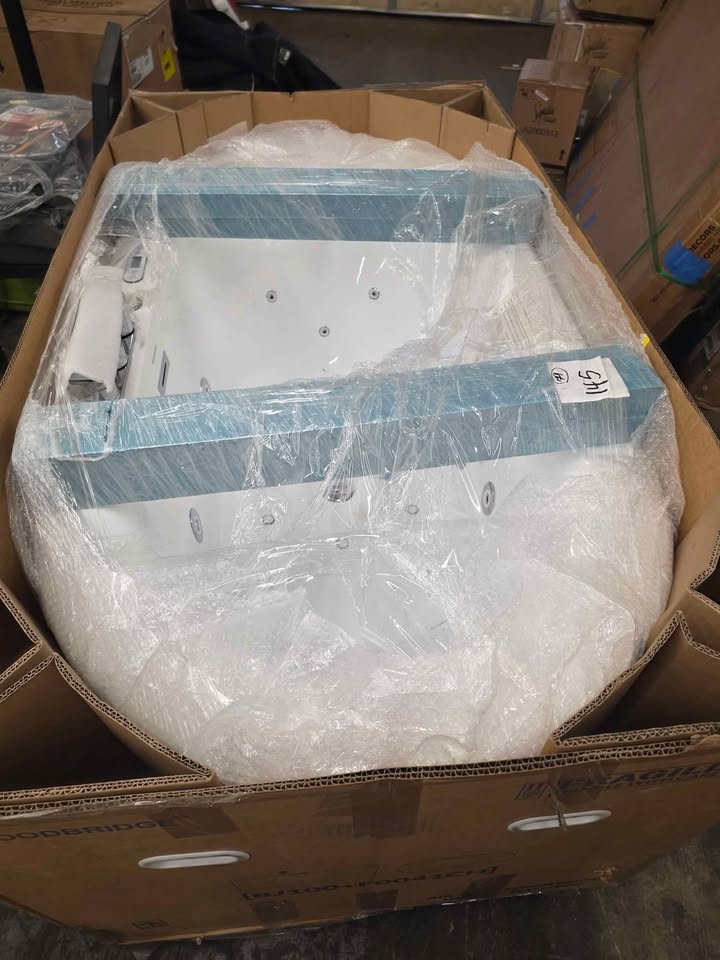 WOODBRIDGE 59" Whirlpool Water Jetted and Air Bubble Freestanding Heated Soaking Combination Bathtub - Image 7