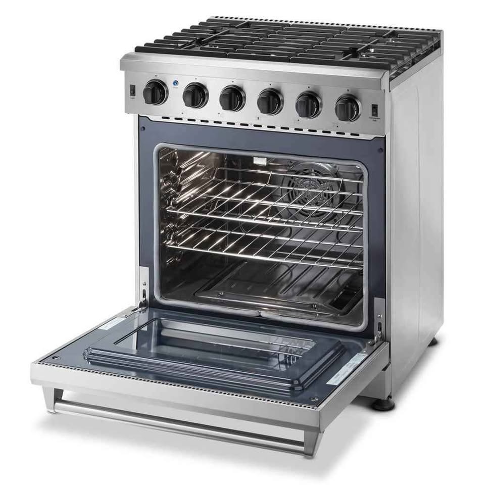 Thor Kitchen 30-Inch Gas Range with 5 Burners, 4.55 cu. ft Oven in Stainless Steel (LRG3001ULP) - Image 2